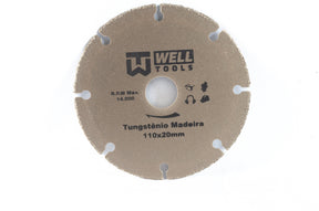 DISCO DE CORTE DIAMANTADO SEGMENTADO TUNGSTÊNIO 110X20mm LINHA PRO PARA MADEIRA