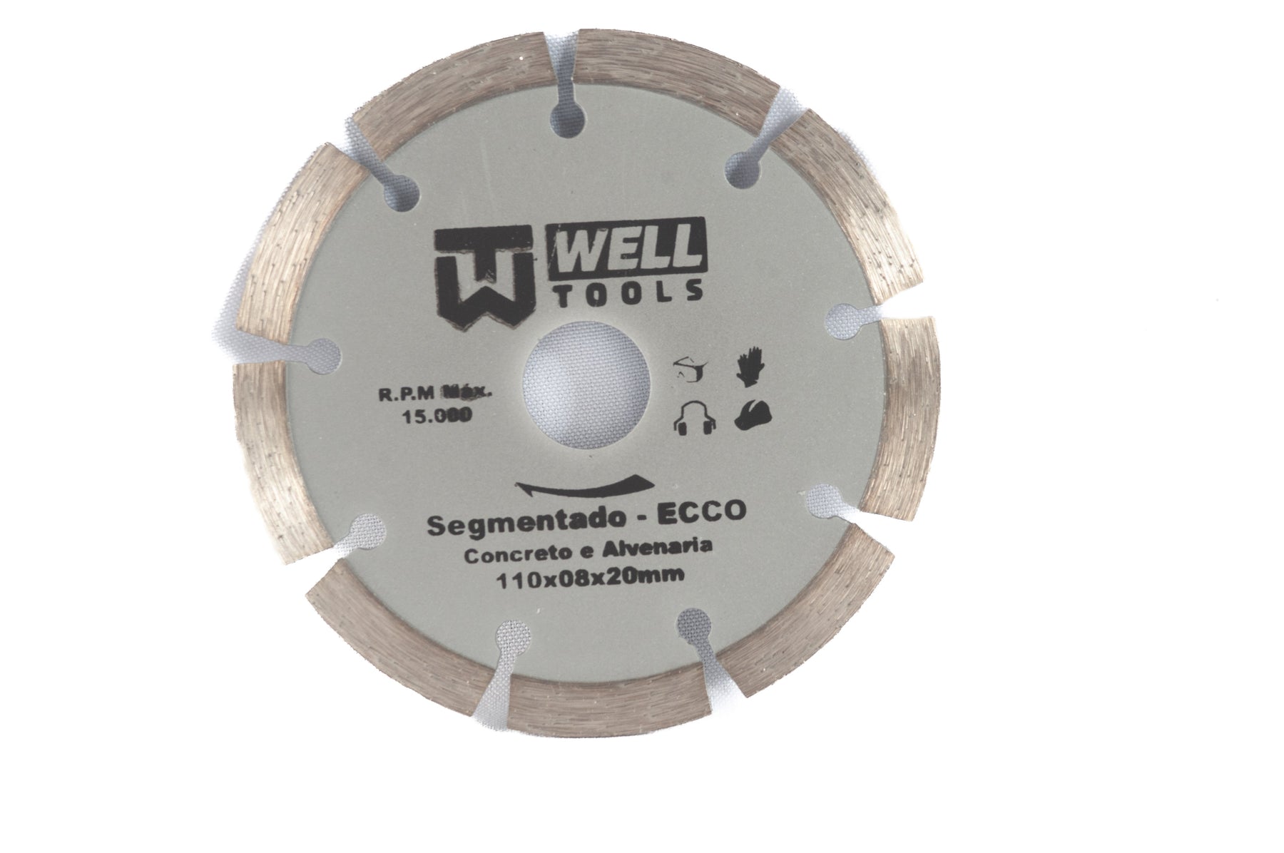 DISCO DE CORTE SEGMENTADO 110X8X20MM ECCO PRATA