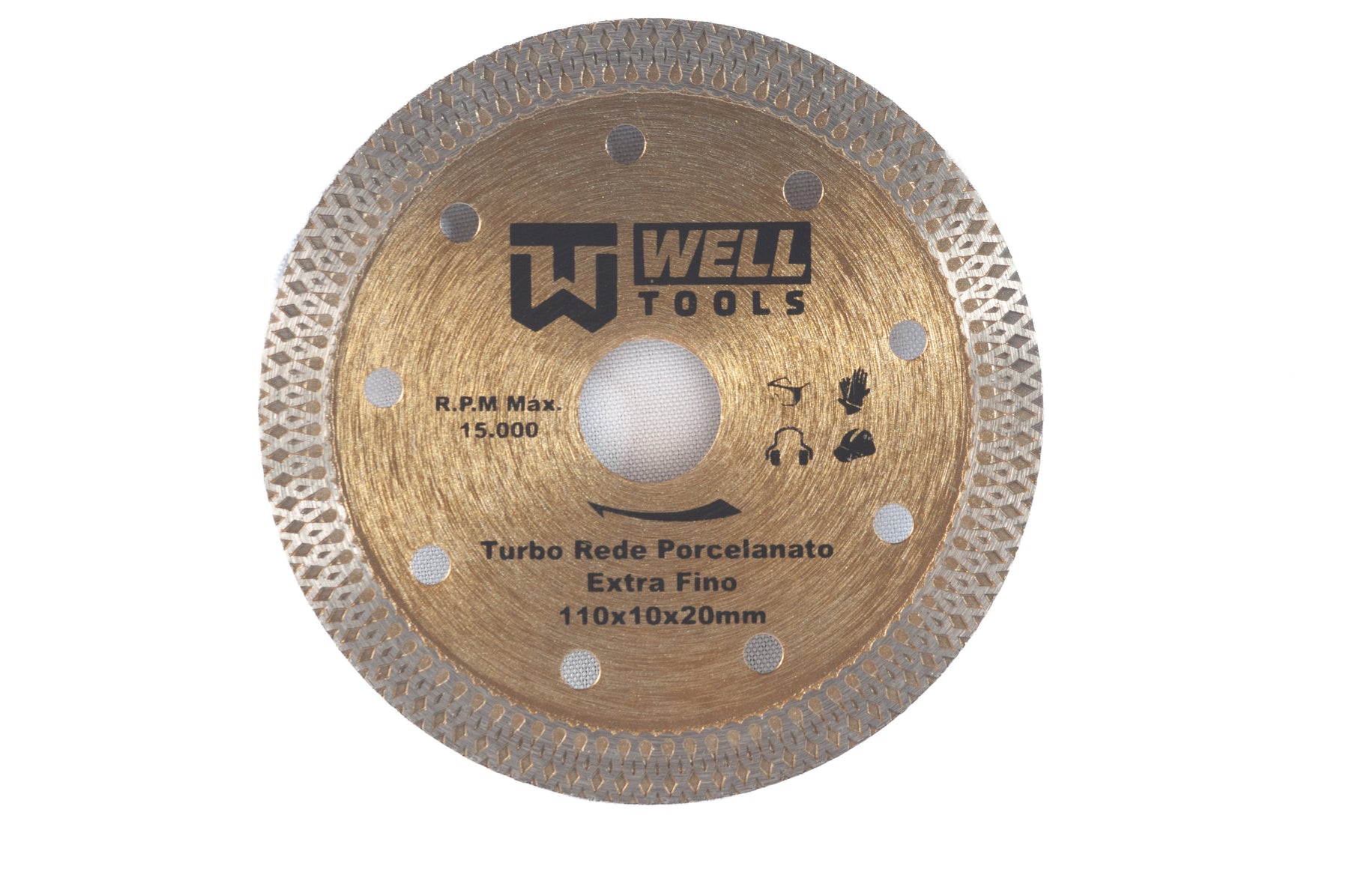 DISCO DE CORTE DIAMANTADO TURBO REDE 110X10X1.2MM OURO DOURADO CO