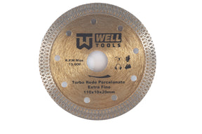 DISCO DE CORTE DIAMANTADO TURBO REDE 110X10X1.2MM OURO DOURADO CO