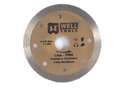 DISCO DE CORTE DIAMANTADO LISO 110X10X20mm LINHA PRO PARA AZULEJO E CERÂMICA