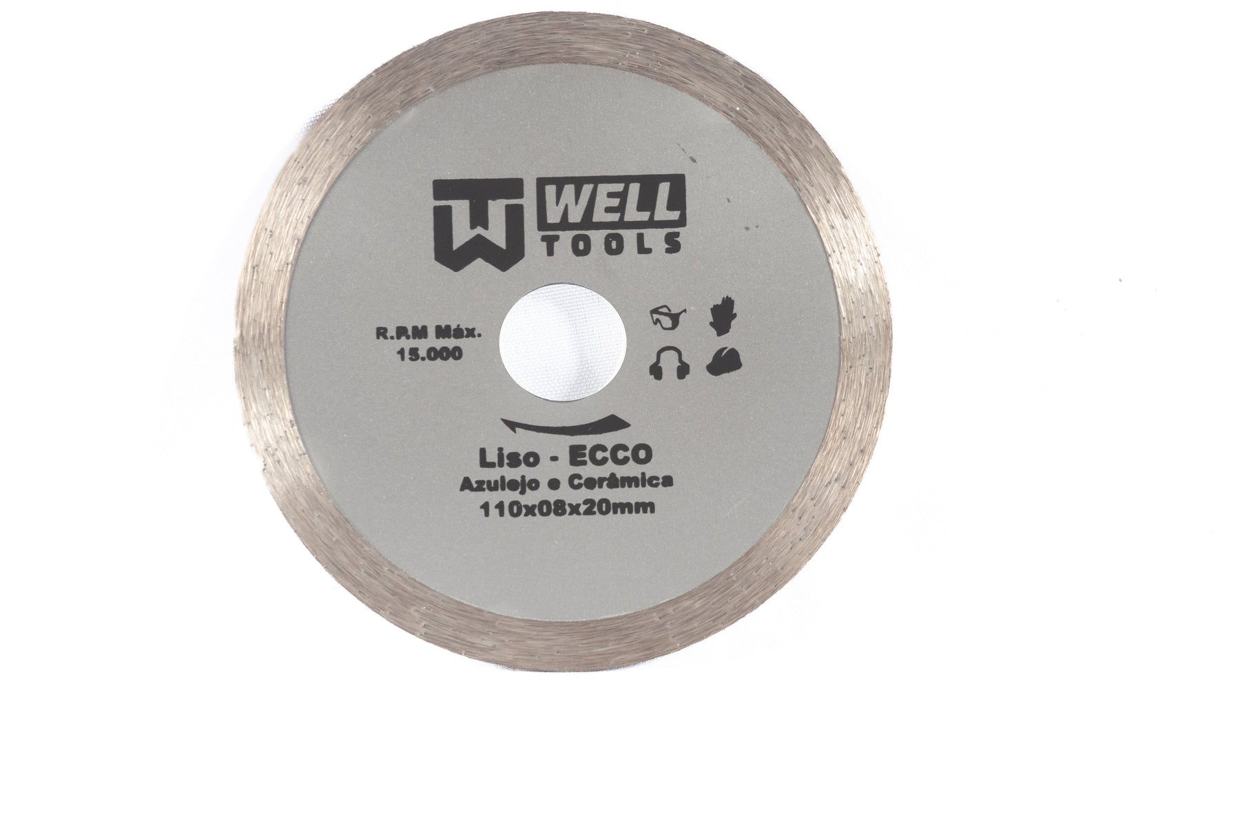 DISCO DE CORTE DIAMANTADO LISO 110X8X20mm LINHA ECCO PARA AZULEJO E CERÂMICA