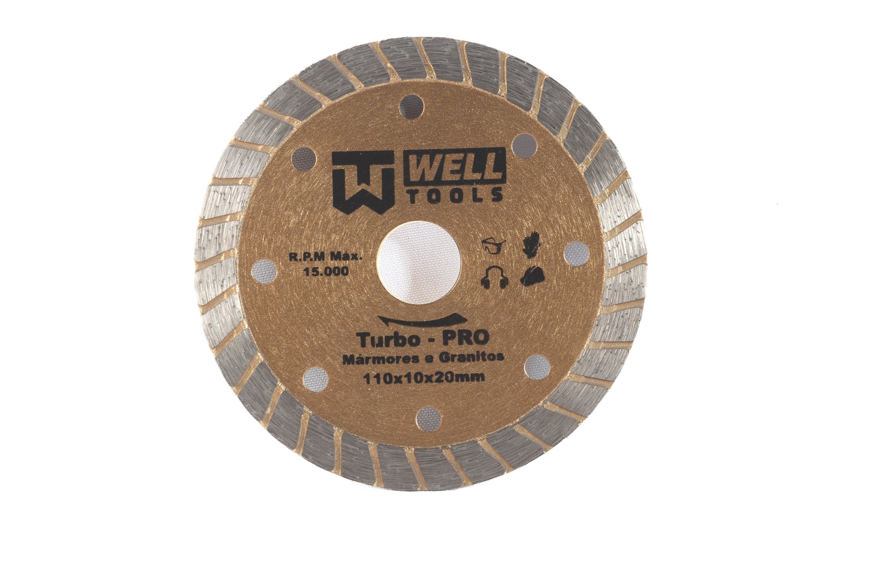 DISCO DE CORTE DIAMANTADO TURBO 110X10X20mm LINHA PRO PARA MÁRMORE E GRANITO