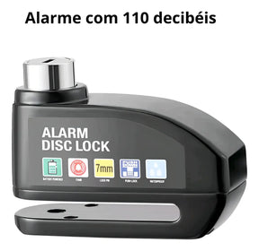 Trava de Disco Antifurto com Alarme 110dB em Alumínio à Prova d'Água para Moto e Bike – Well Tools®