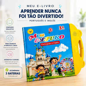 Livro Interativo Infantil com Som e Toque – Aprendizagem Bilíngue Português/Inglês Multitemas – Well Tools®