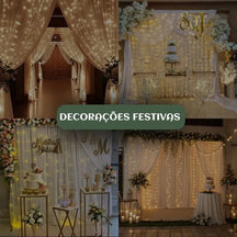 Cortina de LED 320 Luzes 3x3m para Decoração de Natal, Festas e Casamentos – Well Tools®