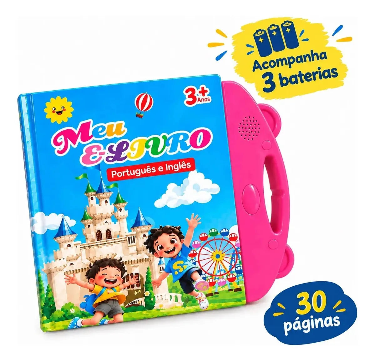 Livro Interativo Infantil com Som e Toque – Aprendizagem Bilíngue Português/Inglês Multitemas – Well Tools®