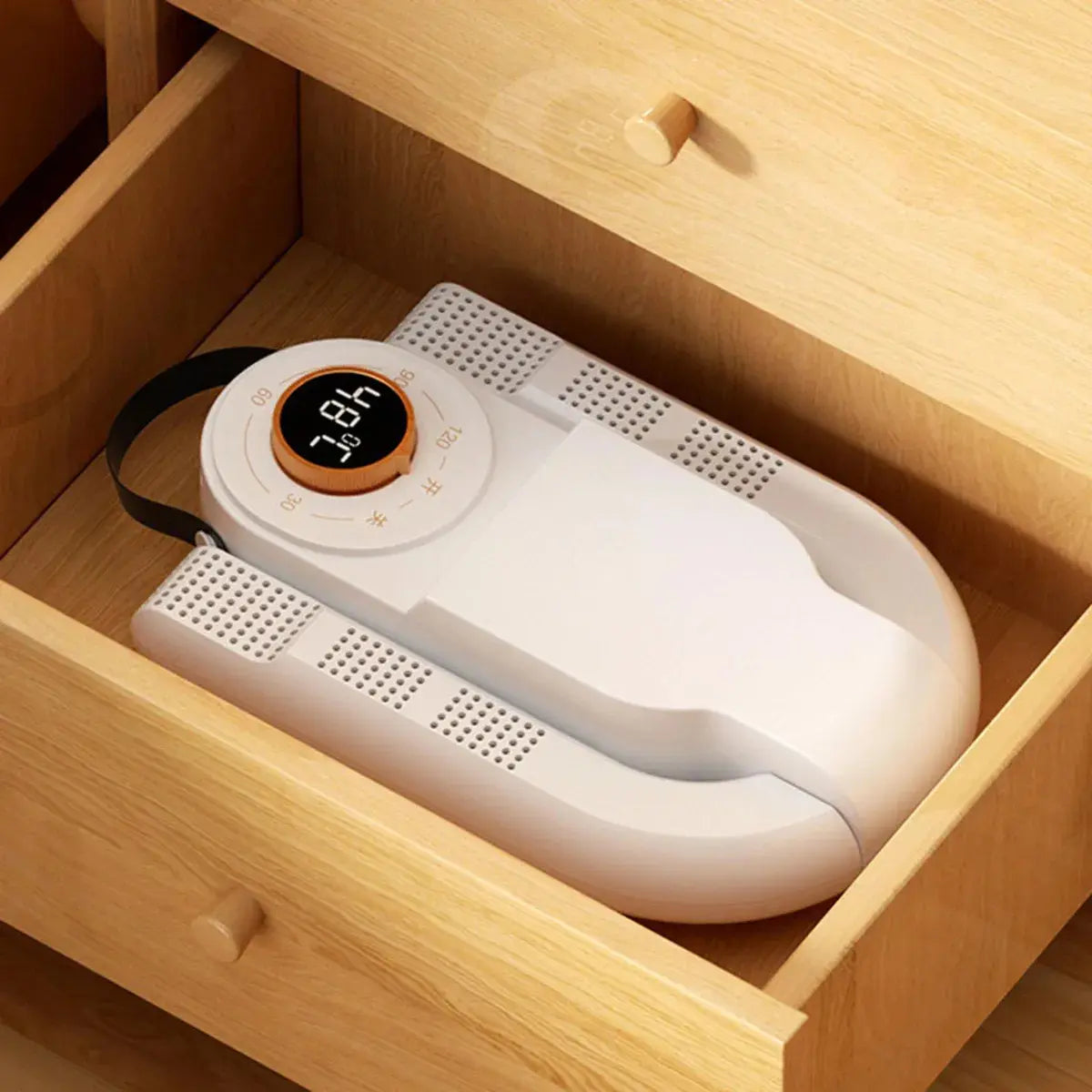 Secador de Sapatos Elétrico Dobrável 220V com Aquecimento, Tela Touch e Temporizador – Well Tools®