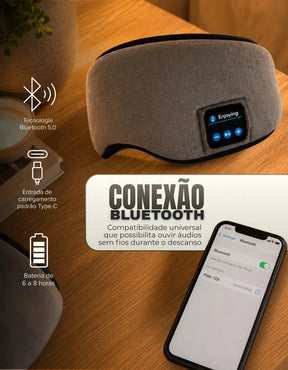 Tapa Olho Máscara com Fone De Ouvido Bluetooth - Well Tools®