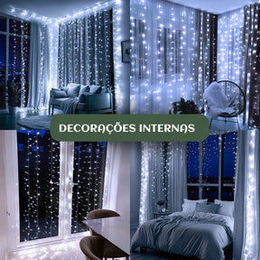 Cortina de LED 320 Luzes 3x3m para Decoração de Natal, Festas e Casamentos – Well Tools®