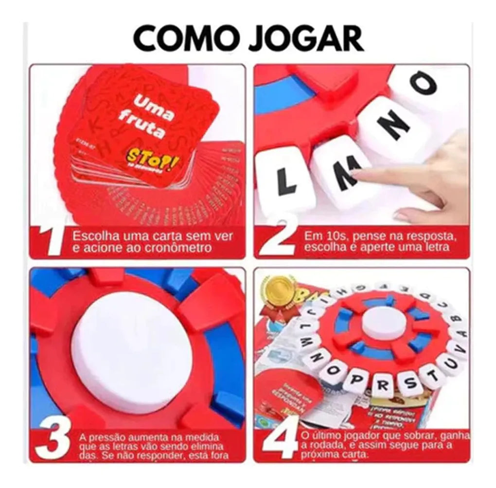 Jogo de Tabuleiro Educativo 10 Segundos Vermelho e Azul - Well Tools®