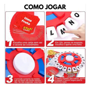 Jogo de Tabuleiro Educativo 10 Segundos Vermelho e Azul - Well Tools®