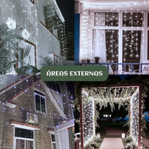 Cortina de LED 320 Luzes 3x3m para Decoração de Natal, Festas e Casamentos – Well Tools®