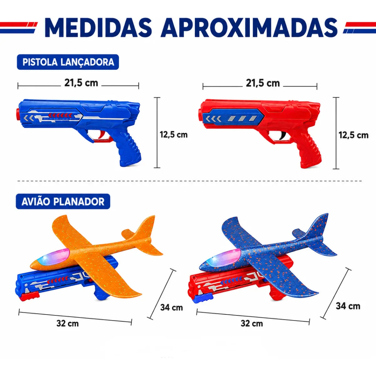 Lançador de Avião Planador Infantil com Luz e Transmissor – Well Tools®