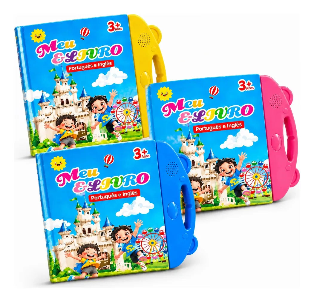 Livro Interativo Infantil com Som e Toque – Aprendizagem Bilíngue Português/Inglês Multitemas – Well Tools®