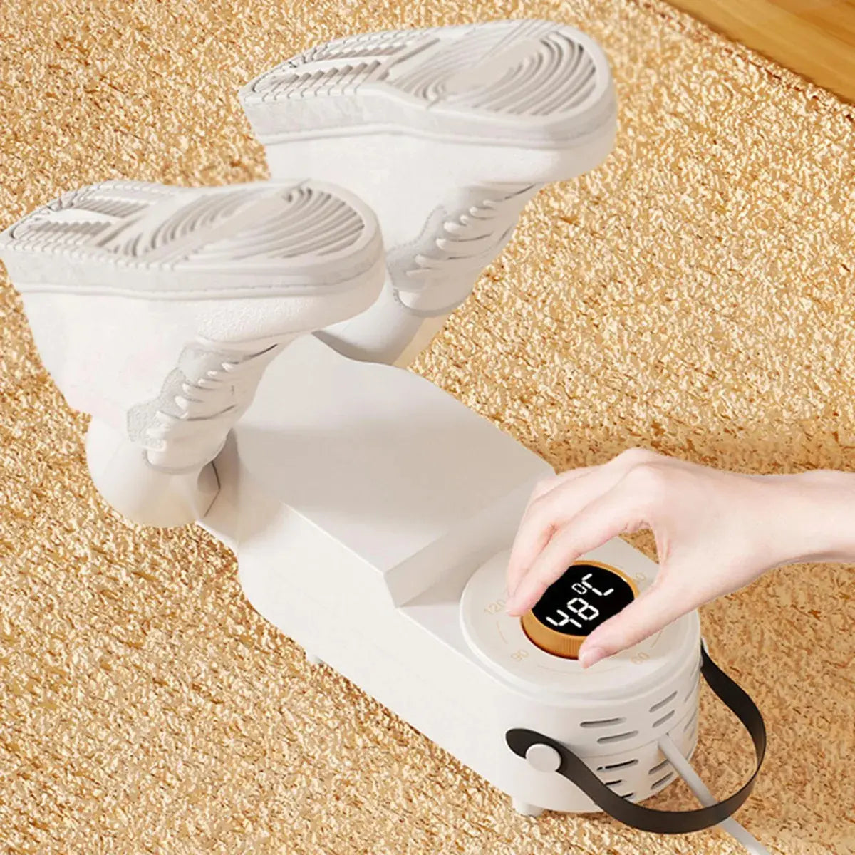 Secador de Sapatos Elétrico Dobrável 220V com Aquecimento, Tela Touch e Temporizador – Well Tools®