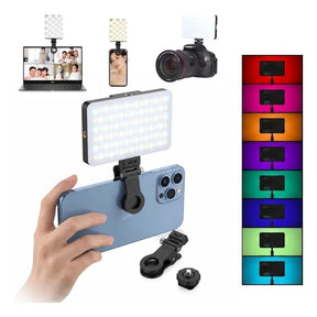 Luz LED RGB Portátil para Celular e Câmera 2700-6500K CRI95 1800mAh - Well Tools®