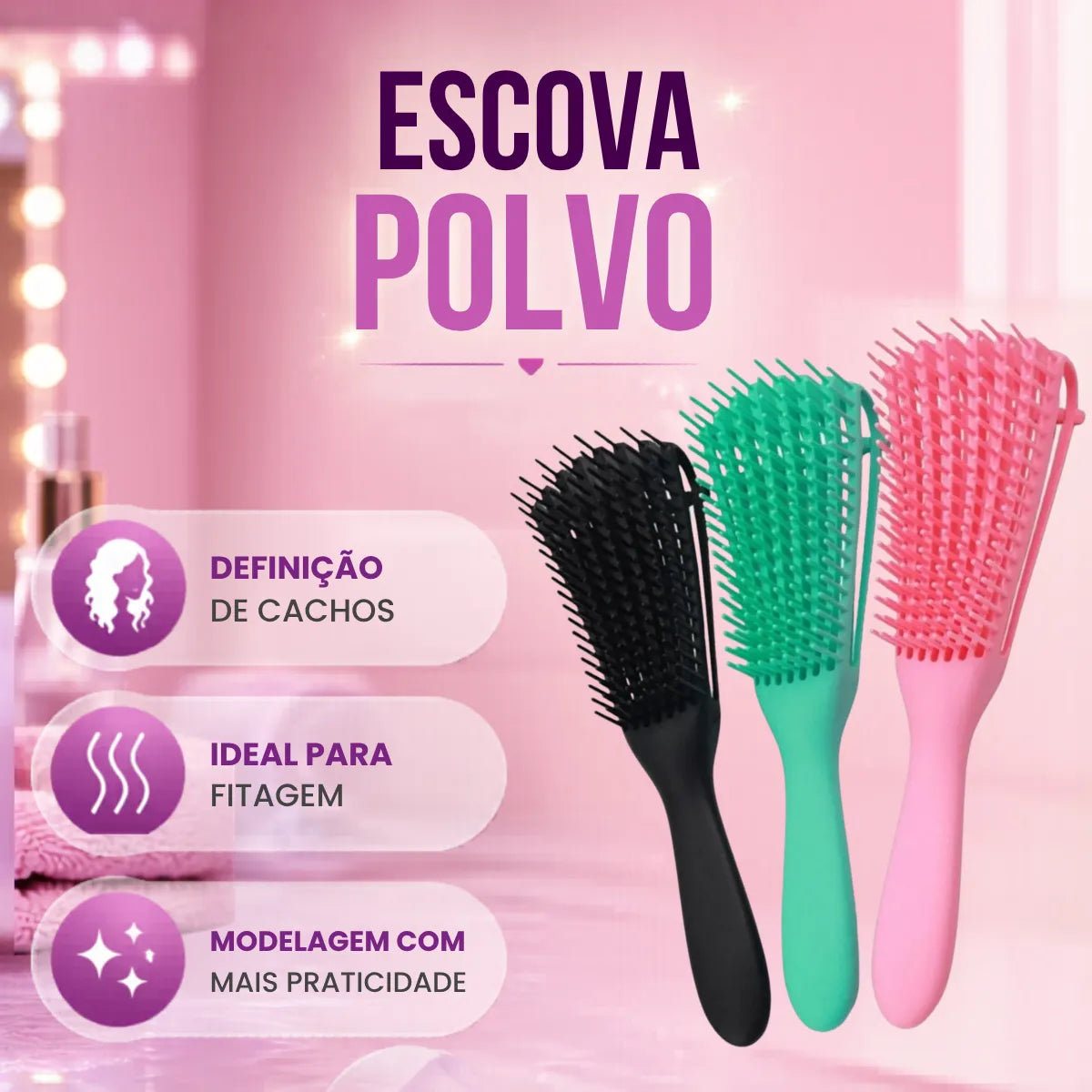 Kit 5 Escovas Cabelo + Touca de Cetim - Well Tools®