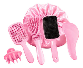 Kit 5 Escovas Cabelo + Touca de Cetim - Well Tools®