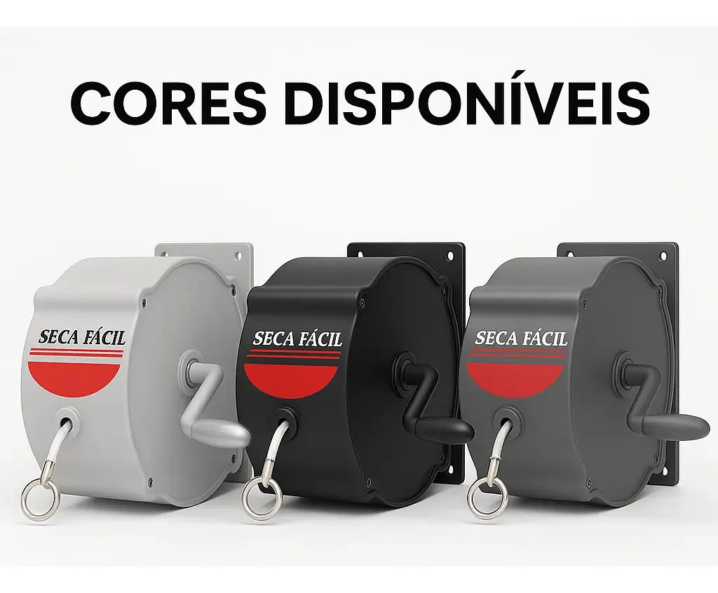 Varal de Roupas Retrátil de Parede 30m Recolhível com Manivela e Corda Resistente – Well Tools®