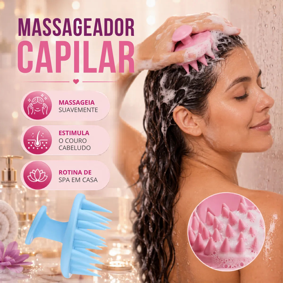 Kit 5 Escovas Cabelo + Touca de Cetim - Well Tools®