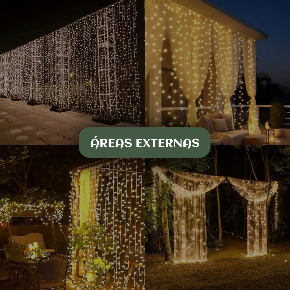 Cortina de LED 320 Luzes 3x3m para Decoração de Natal, Festas e Casamentos – Well Tools®