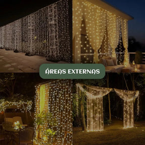 Cortina de LED 320 Luzes 3x3m para Decoração de Natal, Festas e Casamentos – Well Tools®