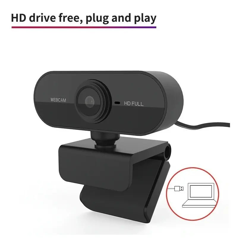 Webcam Full HD 1080p 2MP USB com Microfone Embutido - Well Tools®