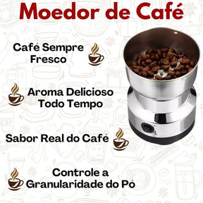 Moedor De Café Grãos 8 Lâminas Triturador Aço Inox Elétrico - Well Tools®