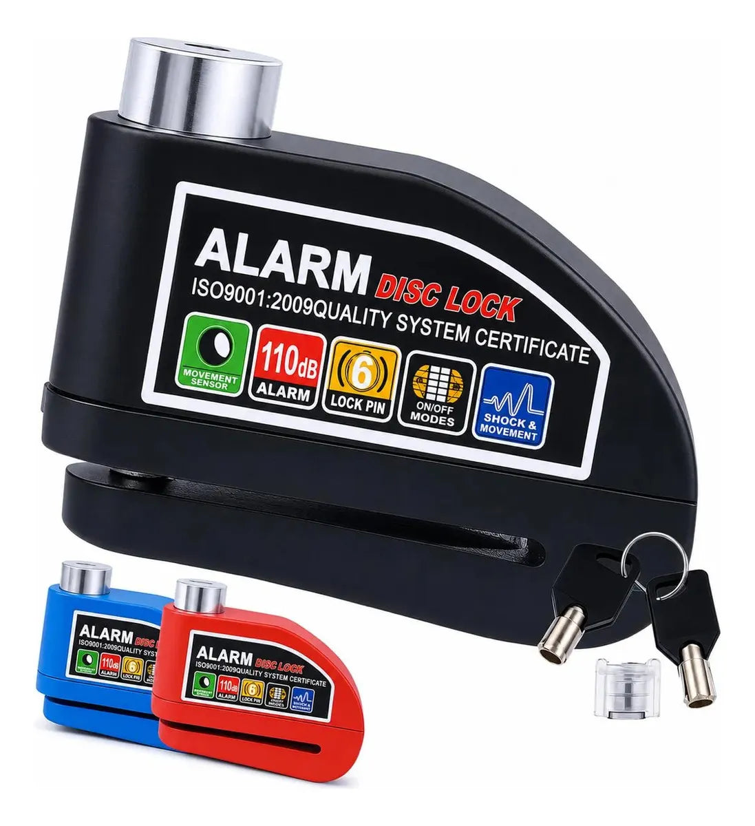 Trava de Disco Antifurto com Alarme 110dB em Alumínio à Prova d'Água para Moto e Bike – Well Tools®