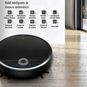 ASPIRADOR ROBÔ INTELIGENTE 3 EM 1 – VARRE, ASPIRA E PASSA PANO - WELL TOOLS®