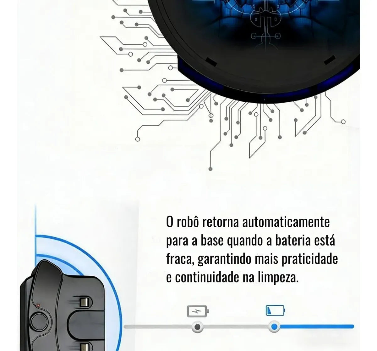 ASPIRADOR ROBÔ INTELIGENTE 3 EM 1 – VARRE, ASPIRA E PASSA PANO - WELL TOOLS®