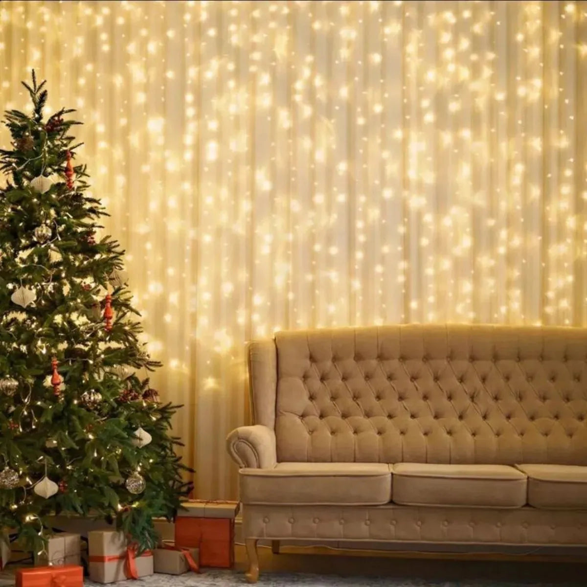 Cortina de LED 320 Luzes 3x3m para Decoração de Natal, Festas e Casamentos – Well Tools®