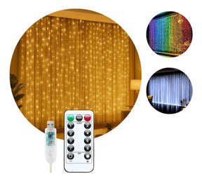 Cortina de LED 320 Luzes 3x3m para Decoração de Natal, Festas e Casamentos – Well Tools®