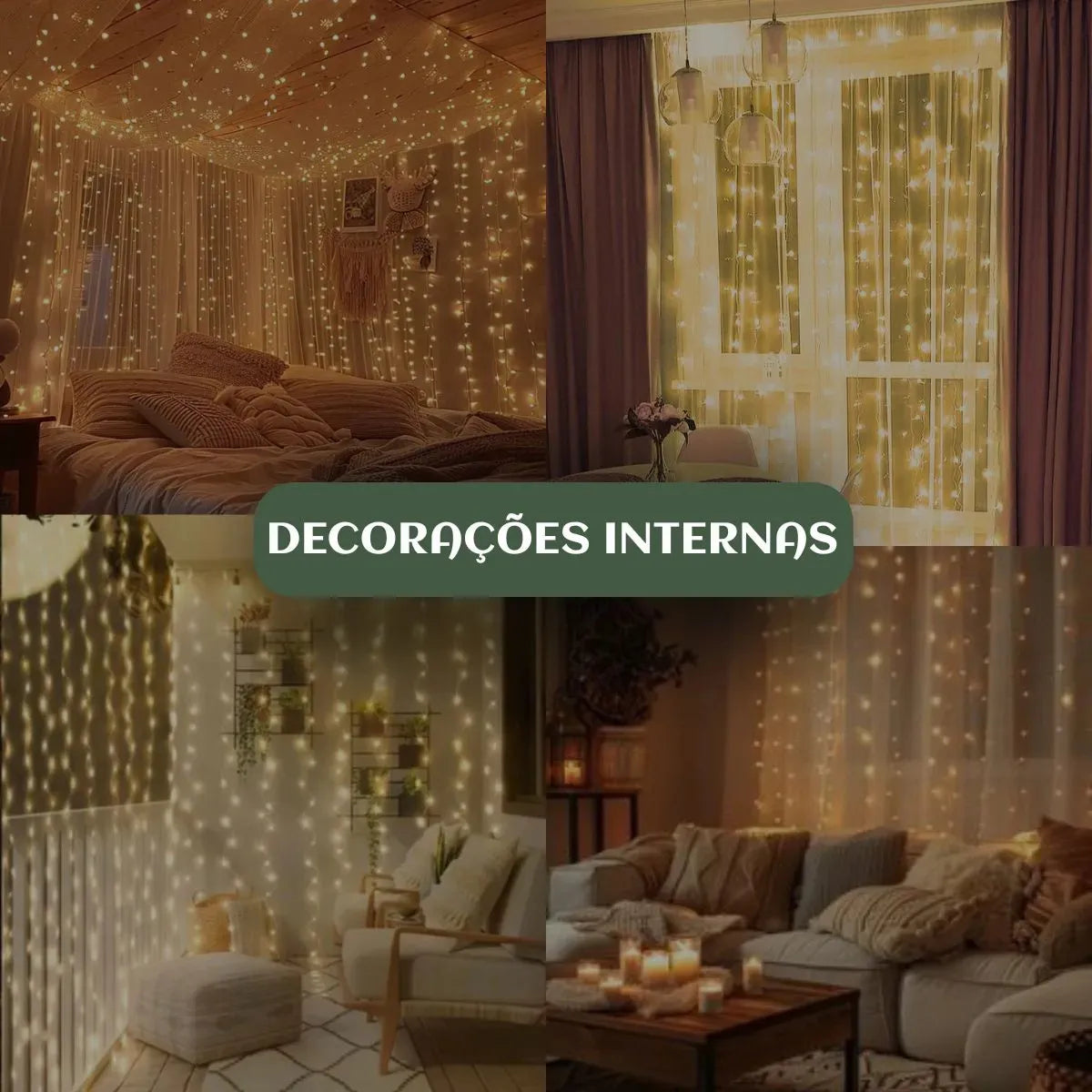 Cortina de LED 320 Luzes 3x3m para Decoração de Natal, Festas e Casamentos – Well Tools®
