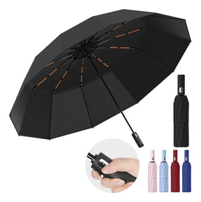 Guarda-Chuva Automático Grande 12 Hastes UV Reforçado Dobrável - Well Tools®