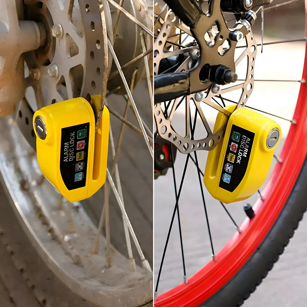 Trava de Disco Antifurto com Alarme 110dB em Alumínio à Prova d'Água para Moto e Bike – Well Tools®