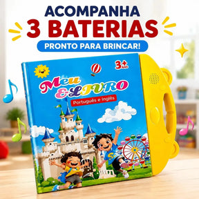 Livro Interativo Infantil com Som e Toque – Aprendizagem Bilíngue Português/Inglês Multitemas – Well Tools®