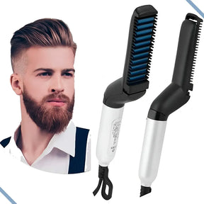 Escova Elétrica para Barba e Cabelo Bivolt – Pente Alisador Portátil Masculino - Well Tools®