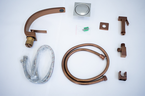 (KIT LAVATÓRIO ROSE GOLD) Torneira + Ducha + Ralo Click