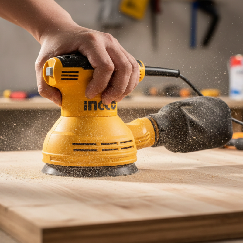 Lixadeira Lixa Orbital Rotativa Ingco 320w 5 Polegadas Cor Amarelo Frequência 60 Hz