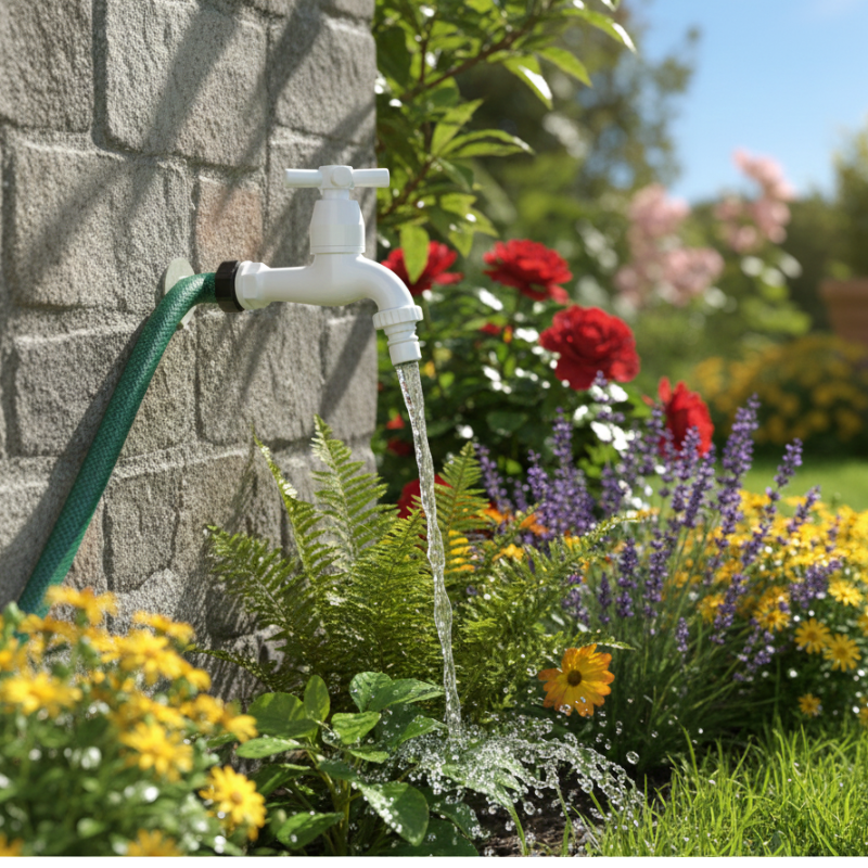 TORNEIRA ABS BRANCA DE 1/2" CRUZETA PARA JARDIM