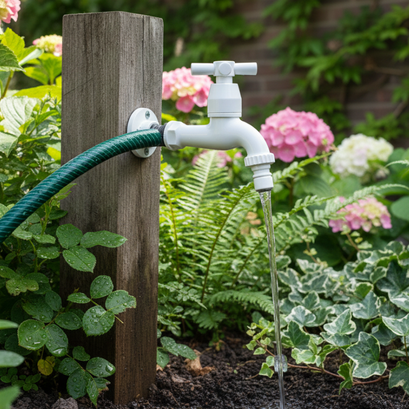 TORNEIRA ABS BRANCA DE 1/2" CRUZETA PARA JARDIM