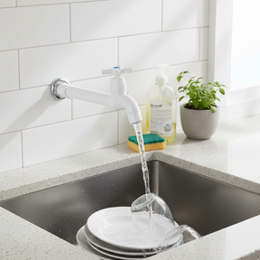 TORNEIRA ABS BRANCA DE 1/2" CRUZETA PARA PIA COZINHA