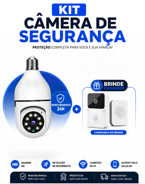 Câmera de Segurança Full HD Wi-Fi 360° com Brinde – Well Tools®