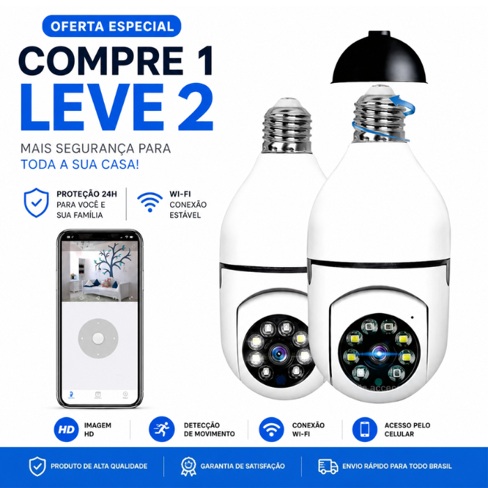 COMPRE 1 LEVE 2 - Câmera de Segurança sem Fio - Well Tools®