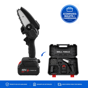 Mini Motosserra Elétrica a Bateria 48V – Well Tools®