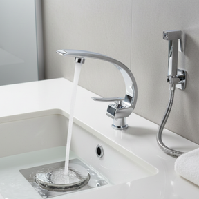 (KIT LAVATÓRIO CROMADO) Torneira + Ducha + Ralo Click