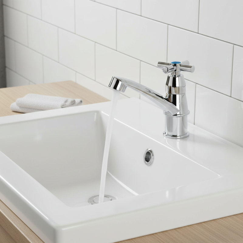 TORNEIRA ABS CROMADA DE 1/2" CRUZETA PARA LAVATÓRIO MESA