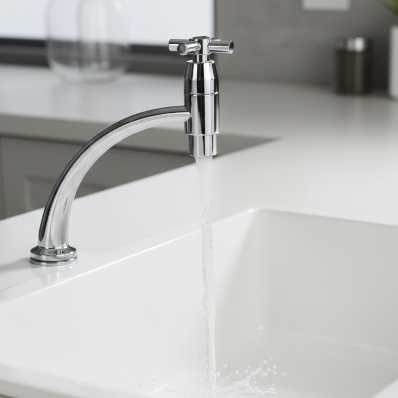 TORNEIRA ABS CROMADA DE 1/2" CRUZETA PARA MESA BAIXA LINK